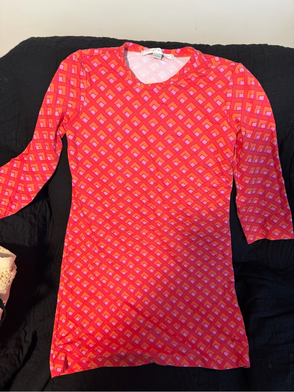 Bright Pink Geometric Shift Dress - Women's